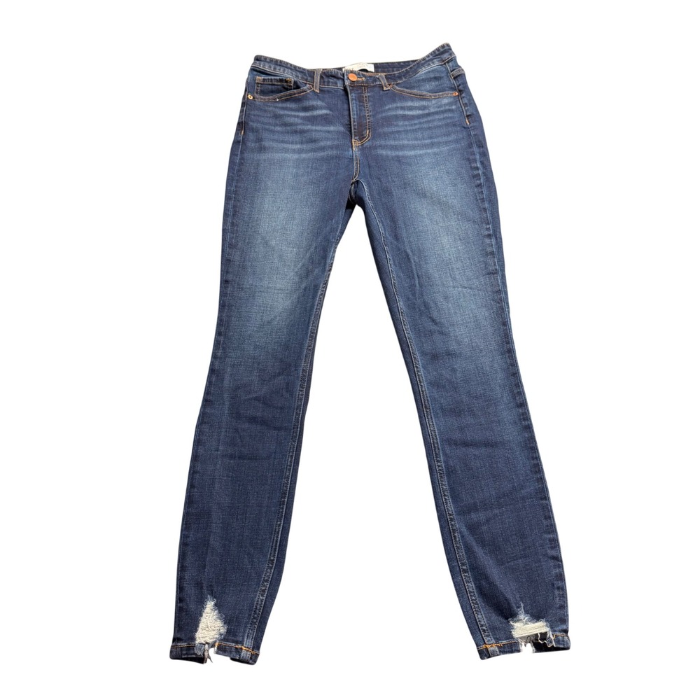 BKE Parker High Rise Ankle Tall Jeans Womens 29 Dark Wash Distressed ABK1192